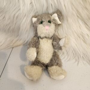 Boyds Bears Cat Tennyson Gray Beige Stuffed Plush Jointed Kitten Kitty Vintage